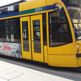 Bus / Oberleitungsbus / Straßenbahn Seitenwand und Rückwand